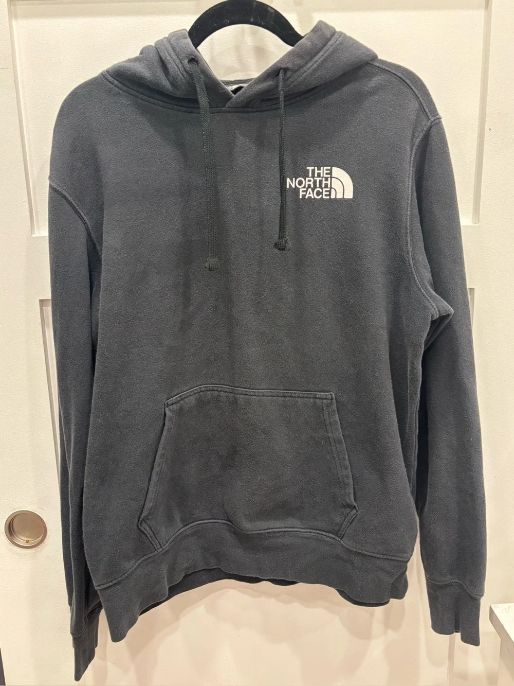 The North Face Men's Hooded Sweatshirt - Black with Alpine White Logo